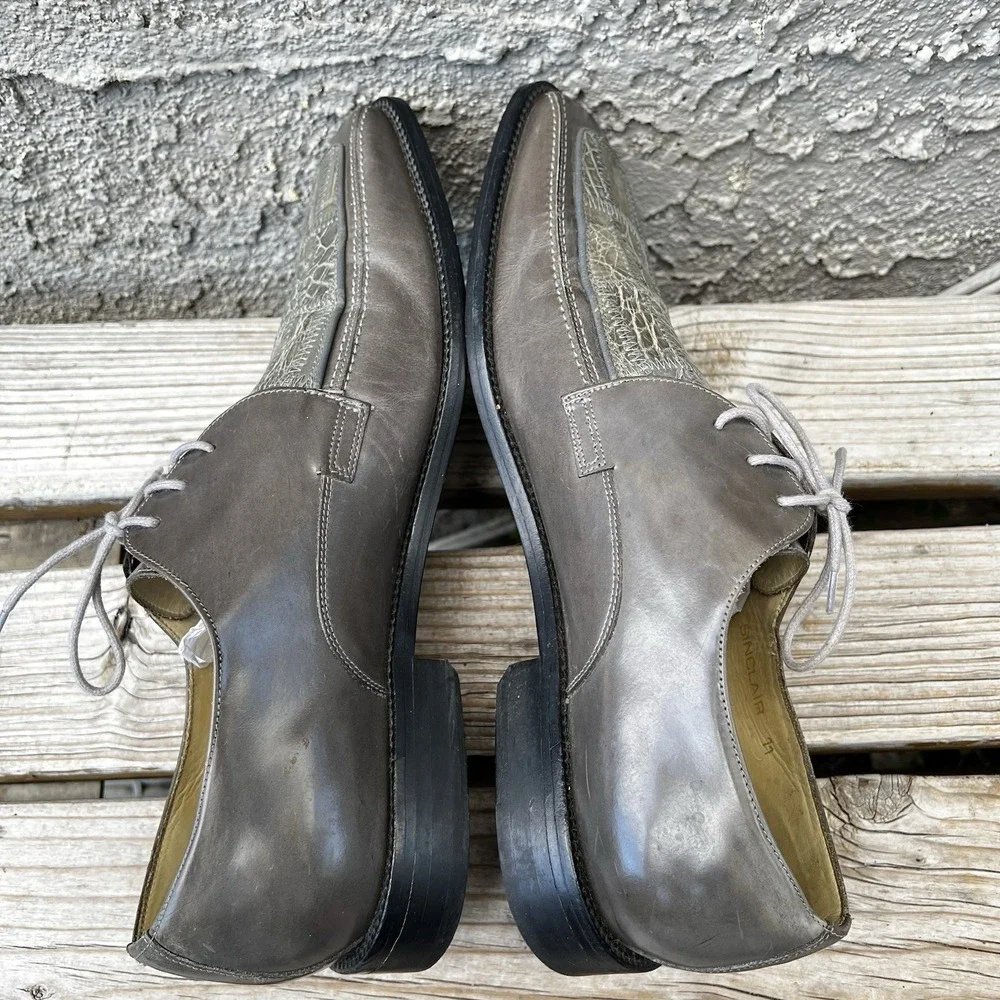 Steve Harvey Shoes Men Size 11 Crocodile Lace Up Dress Shoes Genuine Leather